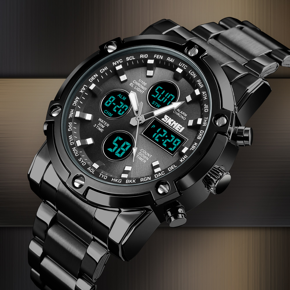 Skmei 1389  Men Three Time Qua - Gold 6138 review and price
